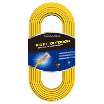 100ft 12/3 SJTW 3 Prong Outdoor Heavy Duty Extension Cord With Light-Great for Commercial Use, Gardening (100 Foot)